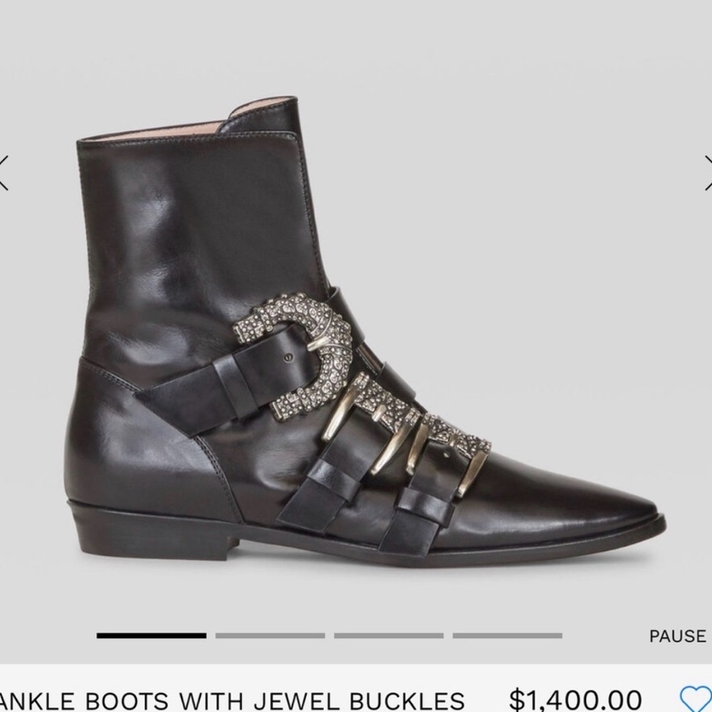 Etro Black Ankle Boots with Jewel Accents New Size 39 Made In Italy